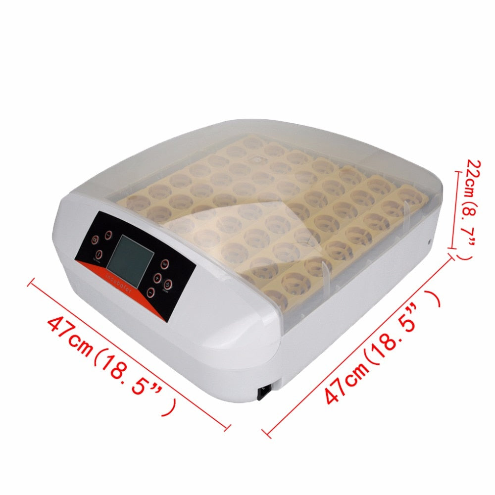 HHD - 56 Chicken Duck Eggs Incubator - Fully Automatic Egg Incubator - LED light Incubator - Egg Candler Incubator