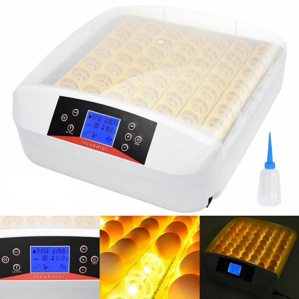 HHD - 56 Chicken Duck Eggs Incubator - Fully Automatic Egg Incubator - LED light Incubator - Egg Candler Incubator