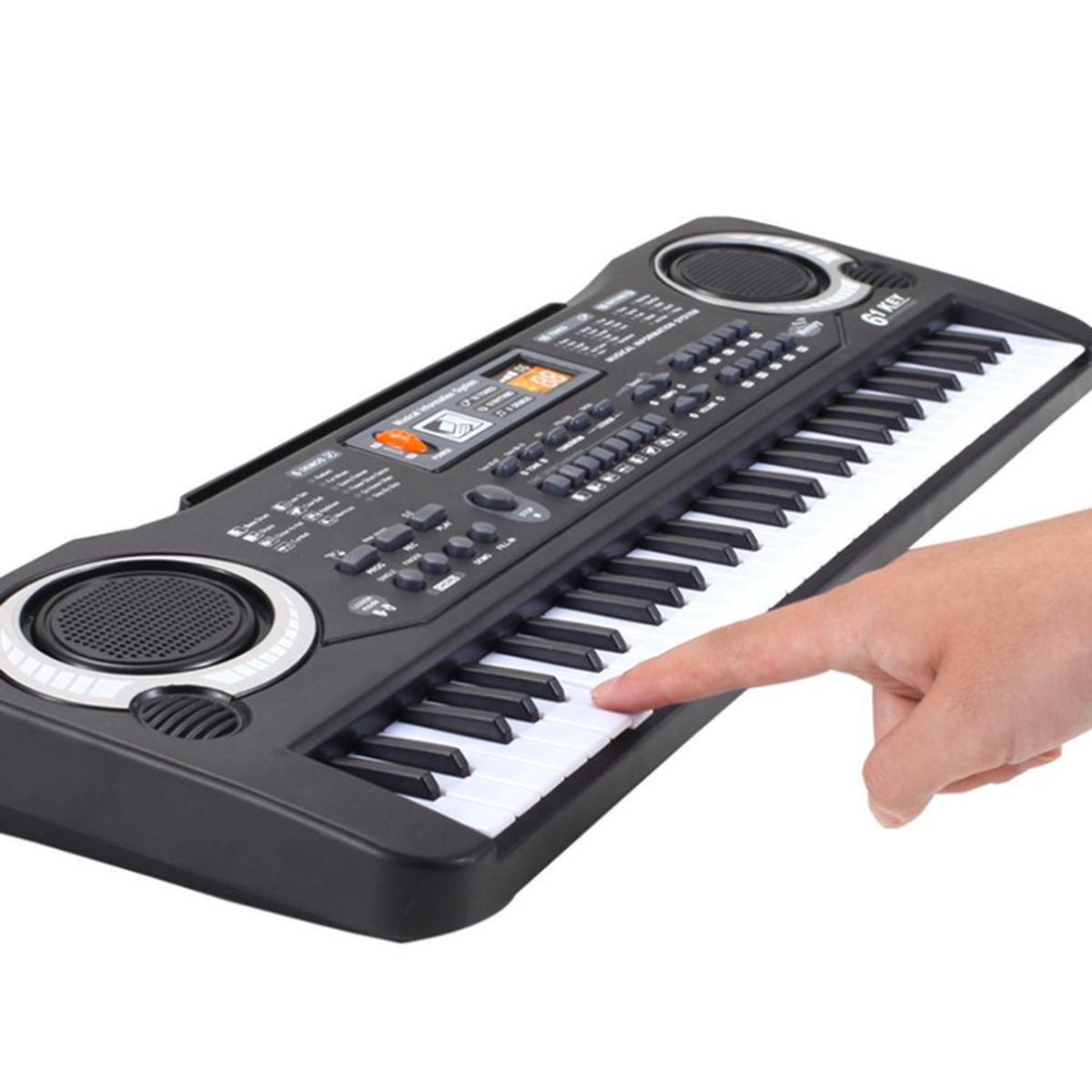 61-Key USB/US/EU Plug Electric Digital Key Board Piano With Keyboard & Microphone Musical Instruments Kids Toy Gift Black