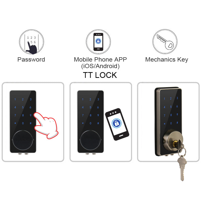 TT SmartLock - Electronic Deadbolt Door Lock - Digital Door Lock - Electronic Keyless Entry Door Lock - Touch Keyboard Door Lock - Smart Home Easy Door Lock