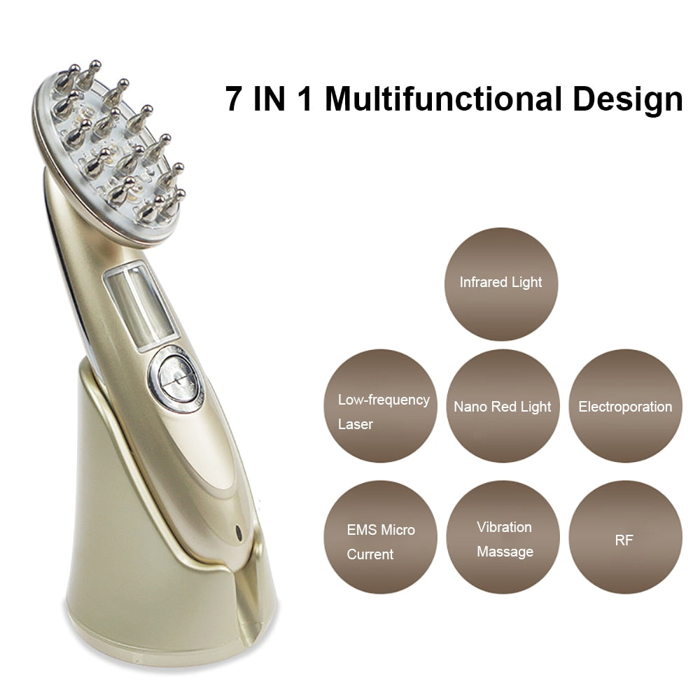 HairGrow - Hair Growth Comb - Laser Hair Comb - Electric Hair Growth Comb - Anti Hair Loss Brush - Luminotherapy Infrared Comb