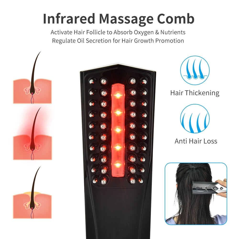 InfraTheraphy - Infrared Therapy Comb - Hair Growth Comb - Laser Growth Comb - Electric Hair Growth Comb - Infrared Therapy Treatment Brush