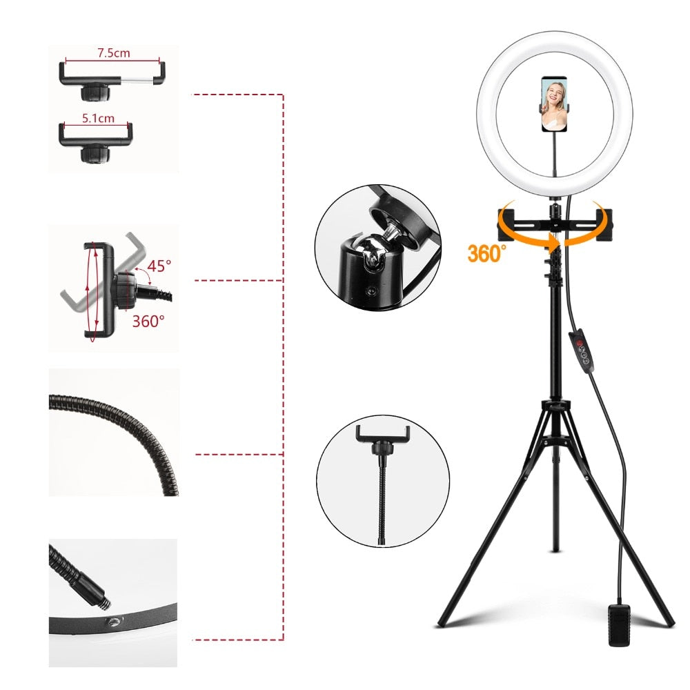 10"/14"/18" Selfie Ring Light - Ring Light with Tripod - LED Ring Light - RGB Ring Light - RGB LED Ring Light