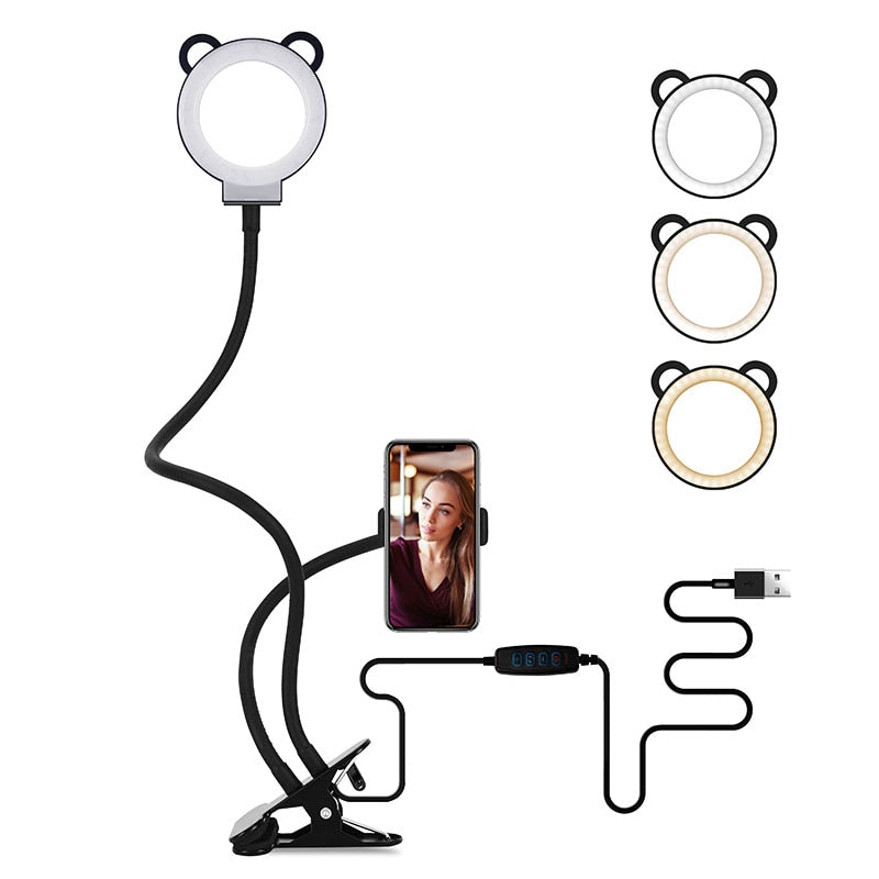 SelfieLight  - Selfie Ring Light - Ring Light with Cell Phone Holder - Live Stream Ring Light - Makeup Ring Light