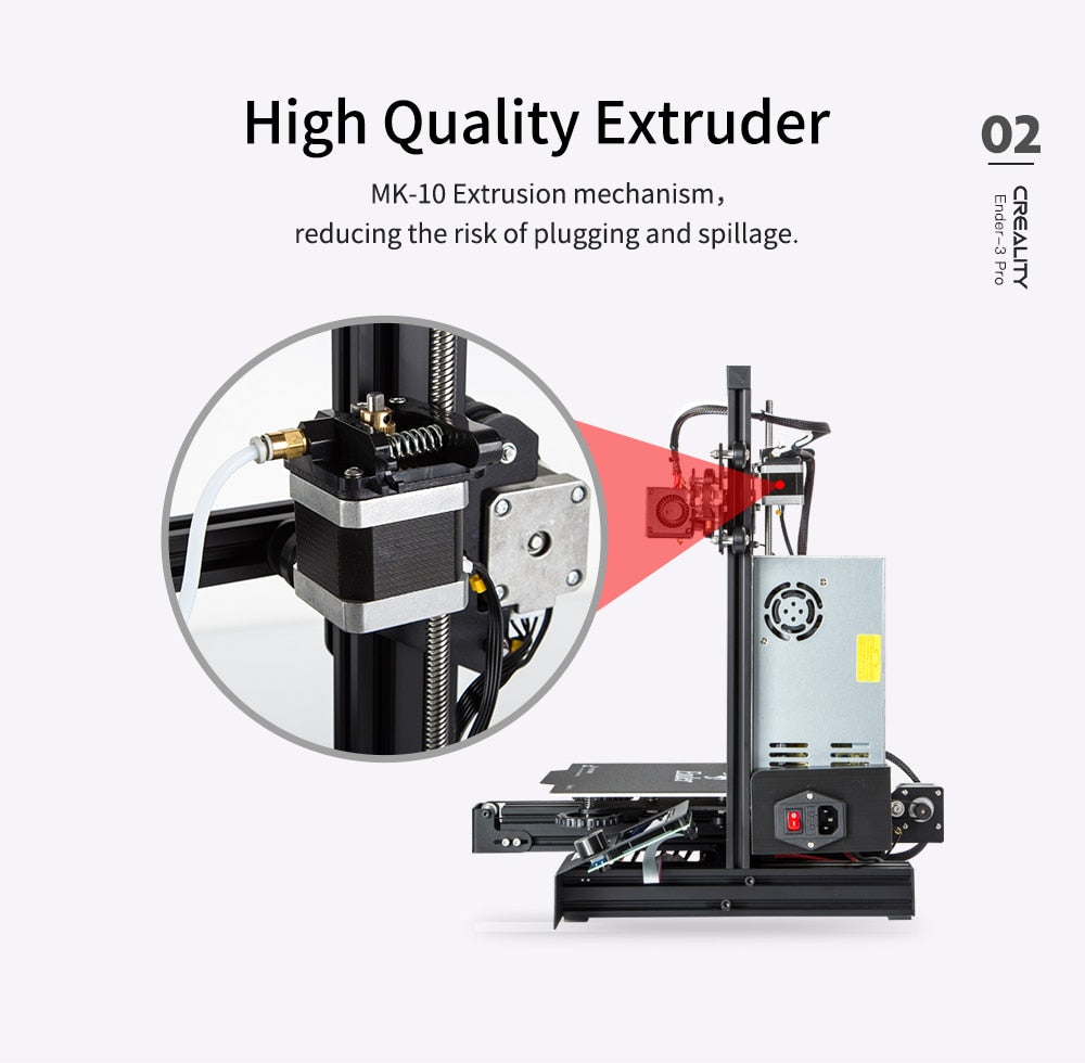 CREALITY 3D Ender-3 Pro Printer - 3D Printing Masks Magnetic Build Plate - 3D Resume Power Failure Printing KIT - High-speed 3D Printer