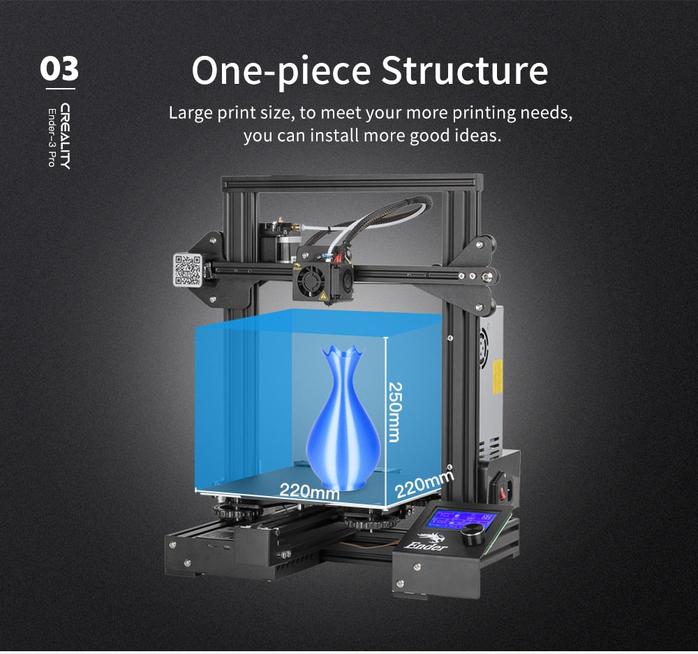 CREALITY 3D Ender-3 Pro Printer - 3D Printing Masks Magnetic Build Plate - 3D Resume Power Failure Printing KIT - High-speed 3D Printer