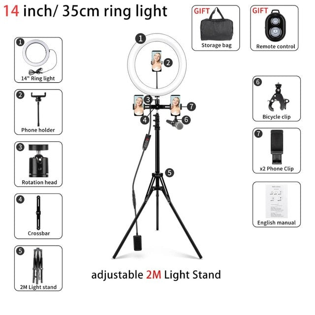 10"/14"/18" Selfie Ring Light - Ring Light with Tripod - LED Ring Light - RGB Ring Light - RGB LED Ring Light