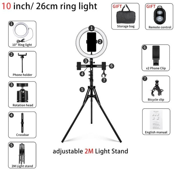 10"/14"/18" Selfie Ring Light - Ring Light with Tripod - LED Ring Light - RGB Ring Light - RGB LED Ring Light