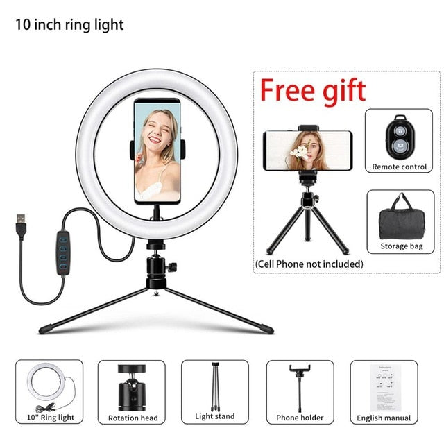 10"/14"/18" Selfie Ring Light - Ring Light with Tripod - LED Ring Light - RGB Ring Light - RGB LED Ring Light