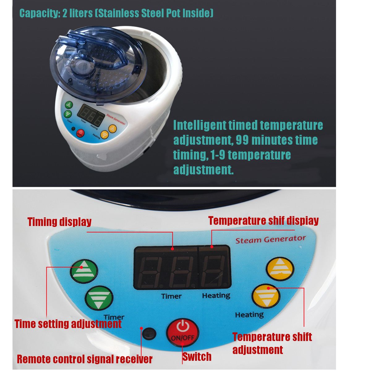 SaunaPro - Portable Steam Sauna Generator - Portable Sauna Generator - Portable Slimming Sauna Generator