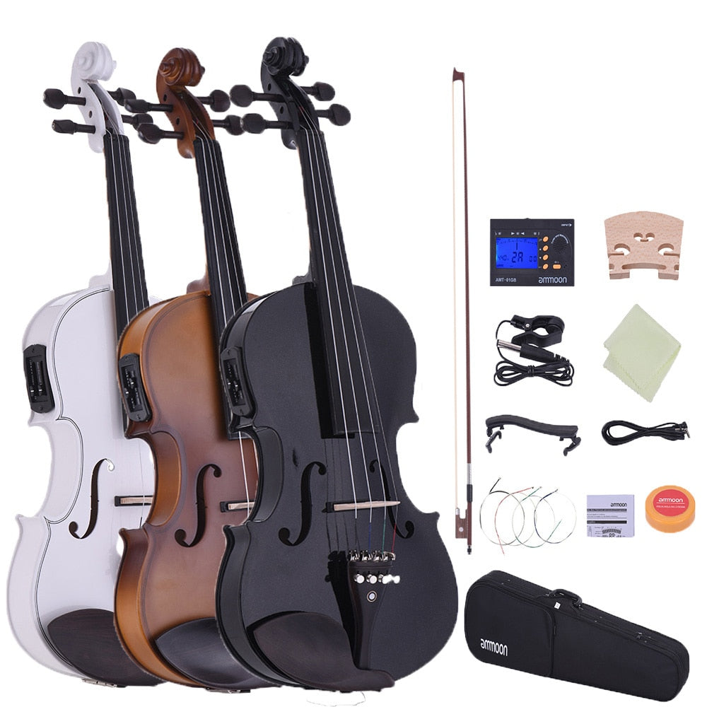 BowLine - Electronic Violin Kit - Electric Violin - Digital Violin - Acoustic Looking Electric Violin - 4/4 Acoustic Electric Violin