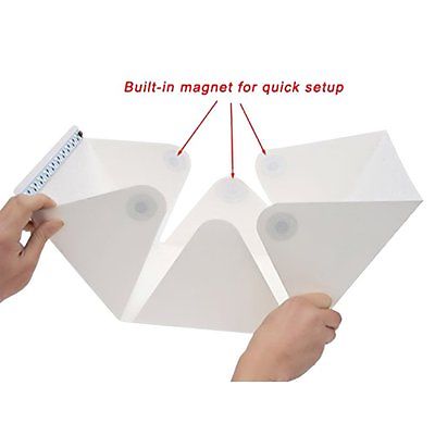 Mini Folding Studio Diffuse Soft Box With LED Light Black White Background