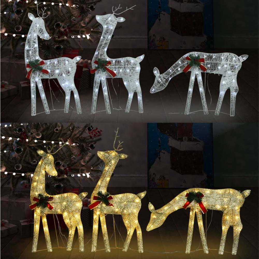 LED Lights Reindeer Deer Family Christmas Decor Fairy Light Wire Home Yard Use