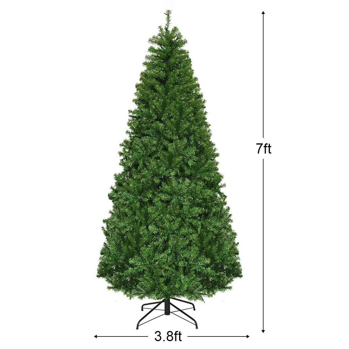 7-ft Pre-Lit Premium Christmas Tree With 500 Multicolored LED Lights & Stand