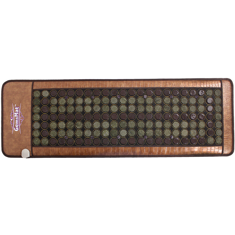 GemsMat Amethyst Jade Tourmaline Heating Therapy Mat — Infrared Pad with Adjustable Timer and Temperature