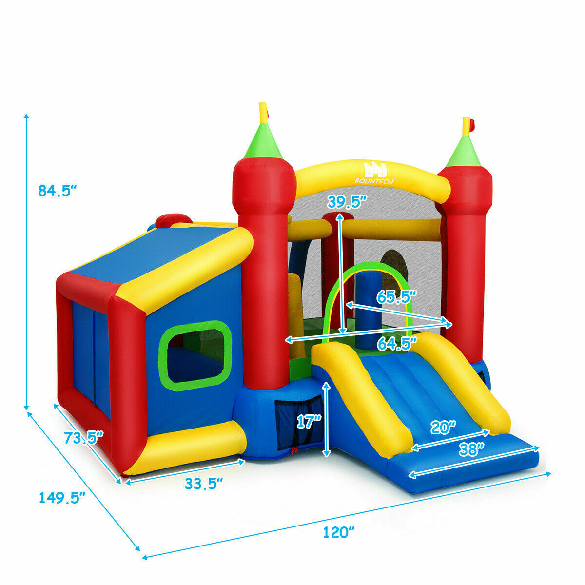 Inflatable Bounce House with Ball Pit, Castle theme with Blower