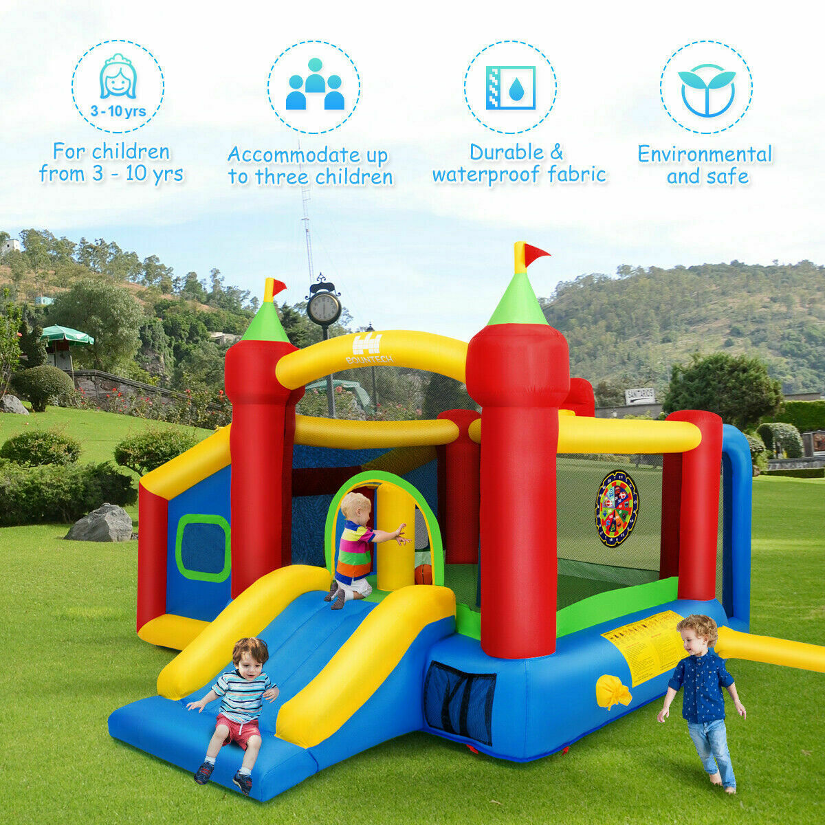 Inflatable Bounce House with Ball Pit, Castle theme with Blower