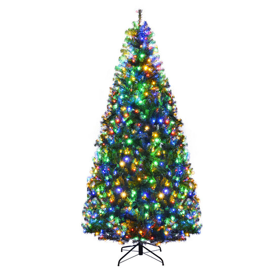 7-ft Pre-Lit Premium Christmas Tree With 500 Multicolored LED Lights & Stand