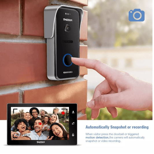 TMEZON - TMEZON Video Doorbell - 10 Inch Wireless Video Doorbell - Smart IP Video Doorbell - Video Doorbell Intercom System - 720P Camera Doorbell