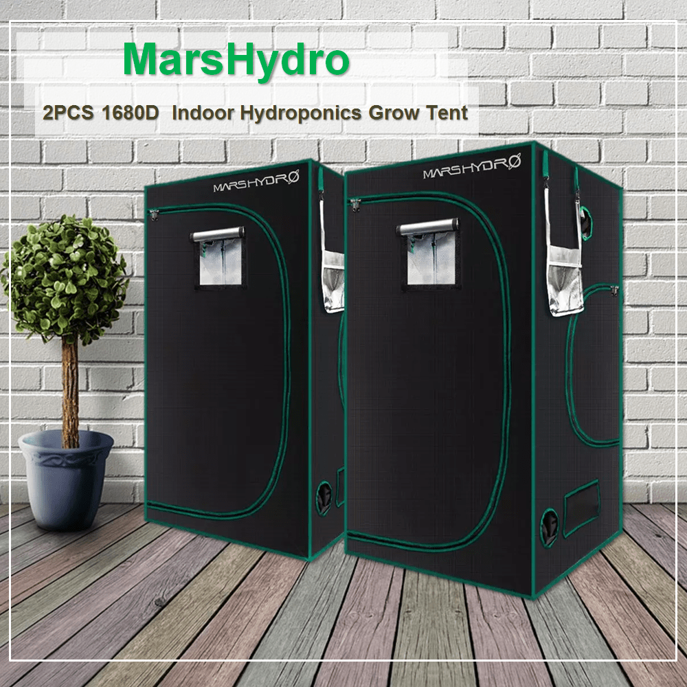 MarsHydro - 2PCS 1680D  Indoor Hydroponics Grow Tent - 39*39*70 inch Hydroponics Grow Tent -Marshydro Grow kit -Completely LED Indoor Growing System