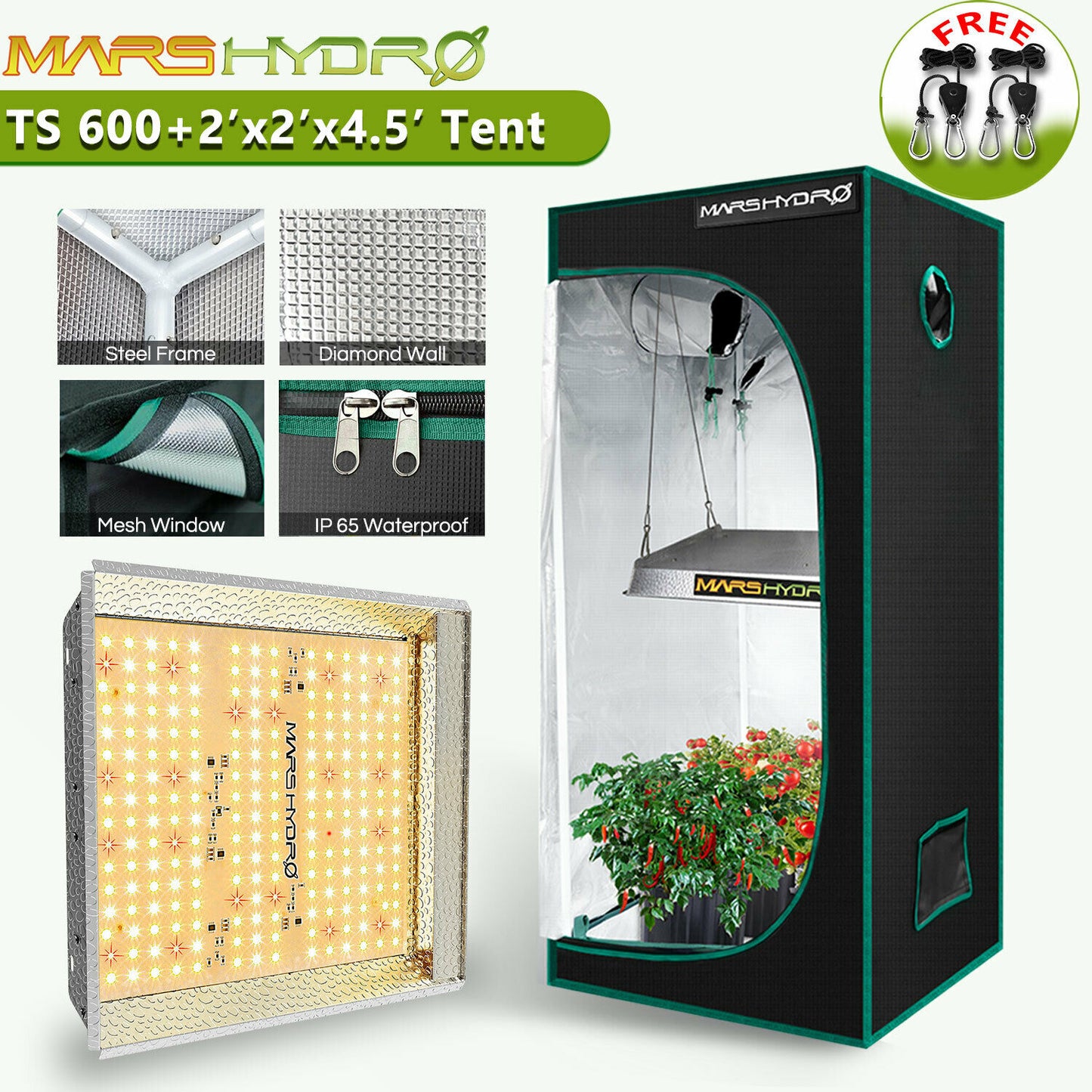 Mars Hydro - LED Grow Light - Full Spectrum Home Tent Kits