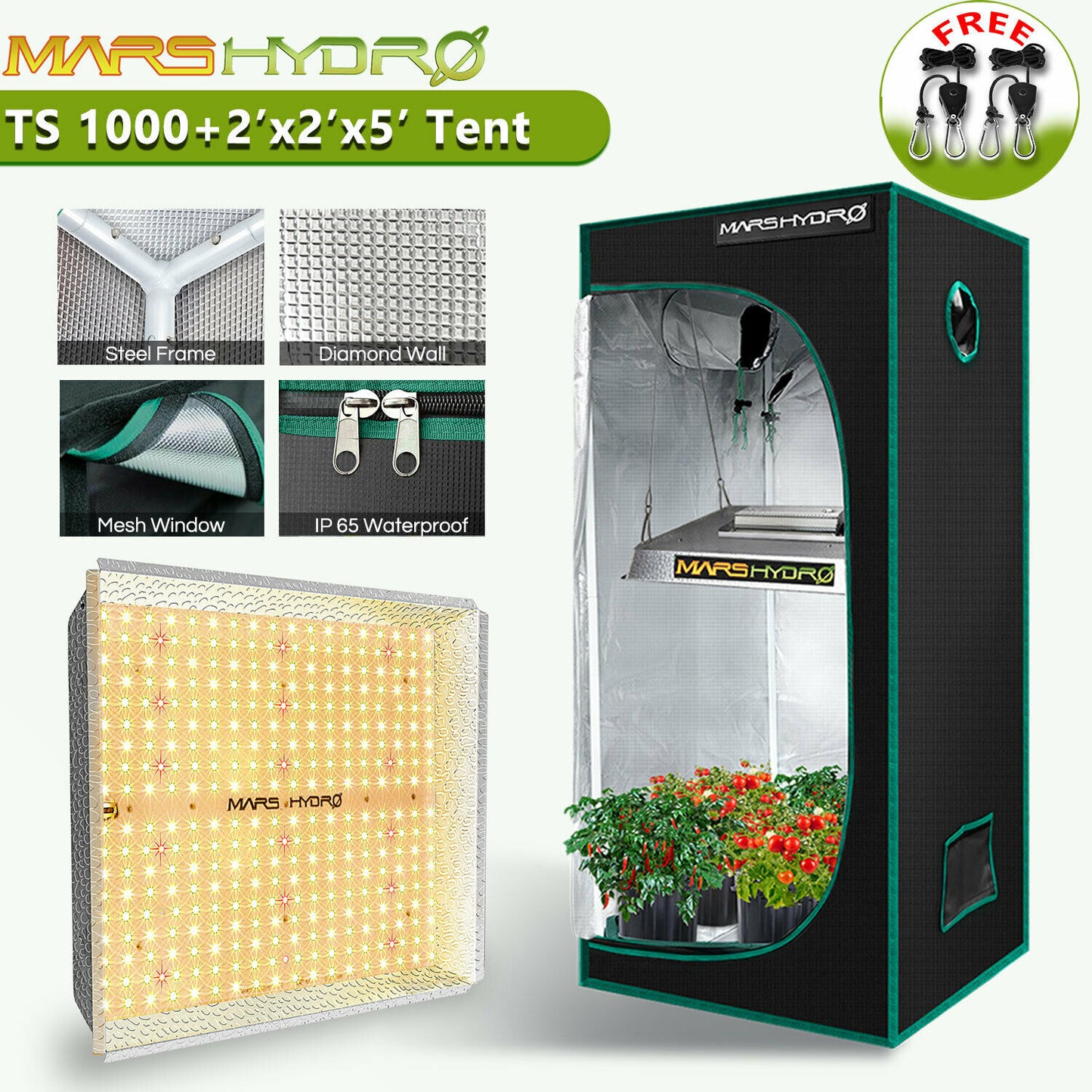 Mars Hydro - LED Grow Light - Full Spectrum Home Tent Kits